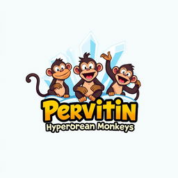 A playful and eye-catching logo design for a group chat named 'Pervitin Hyperborean Monkeys'