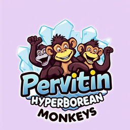 A playful and eye-catching logo design for a group chat named 'Pervitin Hyperborean Monkeys'