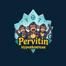 A visually captivating logo design for a group chat named 'Pervitin Hyperborean Monkeys'