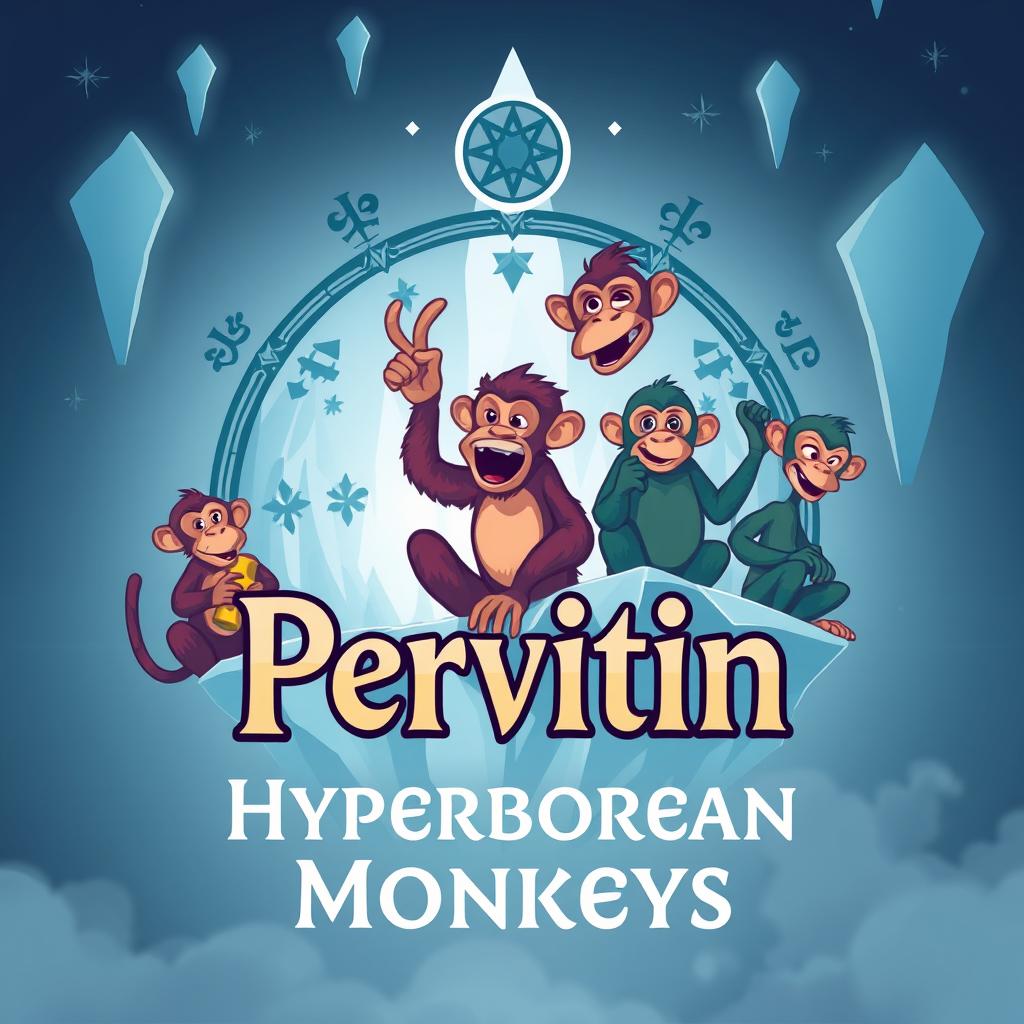 A visually captivating logo design for a group chat named 'Pervitin Hyperborean Monkeys'