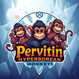 A visually captivating logo design for a group chat named 'Pervitin Hyperborean Monkeys'