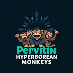 A captivating logo design for a group chat named 'Pervitin Hyperborean Monkeys'