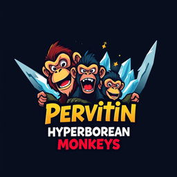 A unique and eye-catching logo design for a group chat named 'Pervitin Hyperborean Monkeys'