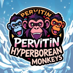 A unique and eye-catching logo design for a group chat named 'Pervitin Hyperborean Monkeys'