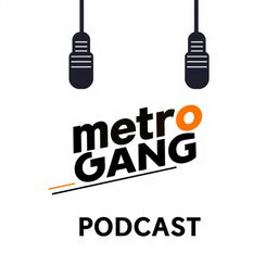 A modern poster design for a podcast titled 'Metro Gang'