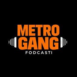 A captivating poster design for the 'Metro Gang Podcast' featuring a solid black background to enhance vibrancy