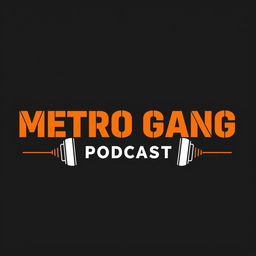 A captivating poster design for the 'Metro Gang Podcast' featuring a solid black background to enhance vibrancy