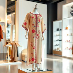 A stylish baju, a traditional Malaysian garment, beautifully showcased on a mannequin