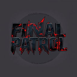 A striking and bold font design specifically created for the title 'Final Patrol', embodying an action story theme