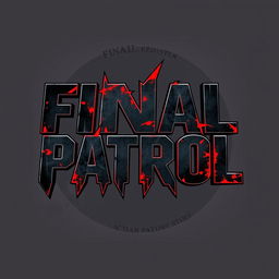 A striking and bold font design specifically created for the title 'Final Patrol', embodying an action story theme