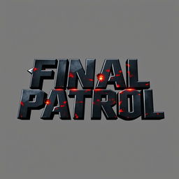 A striking and bold font design specifically created for the title 'Final Patrol', embodying an action story theme