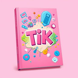 A vibrant and colorful book cover design for a TIK (Technology, Information, and Knowledge) theme, featuring a pink color palette