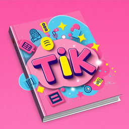 A vibrant and colorful book cover design for a TIK (Technology, Information, and Knowledge) theme, featuring a pink color palette