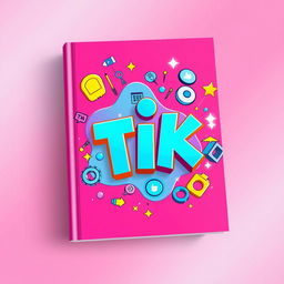 A vibrant and colorful book cover design for a TIK (Technology, Information, and Knowledge) theme, featuring a pink color palette