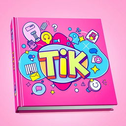 A vibrant and colorful book cover design for a TIK (Technology, Information, and Knowledge) theme, featuring a pink color palette