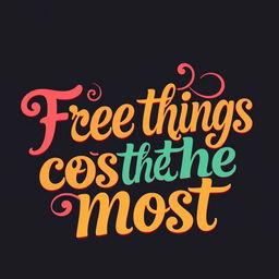 A creative lettering design for the phrase "Free things cost the most"