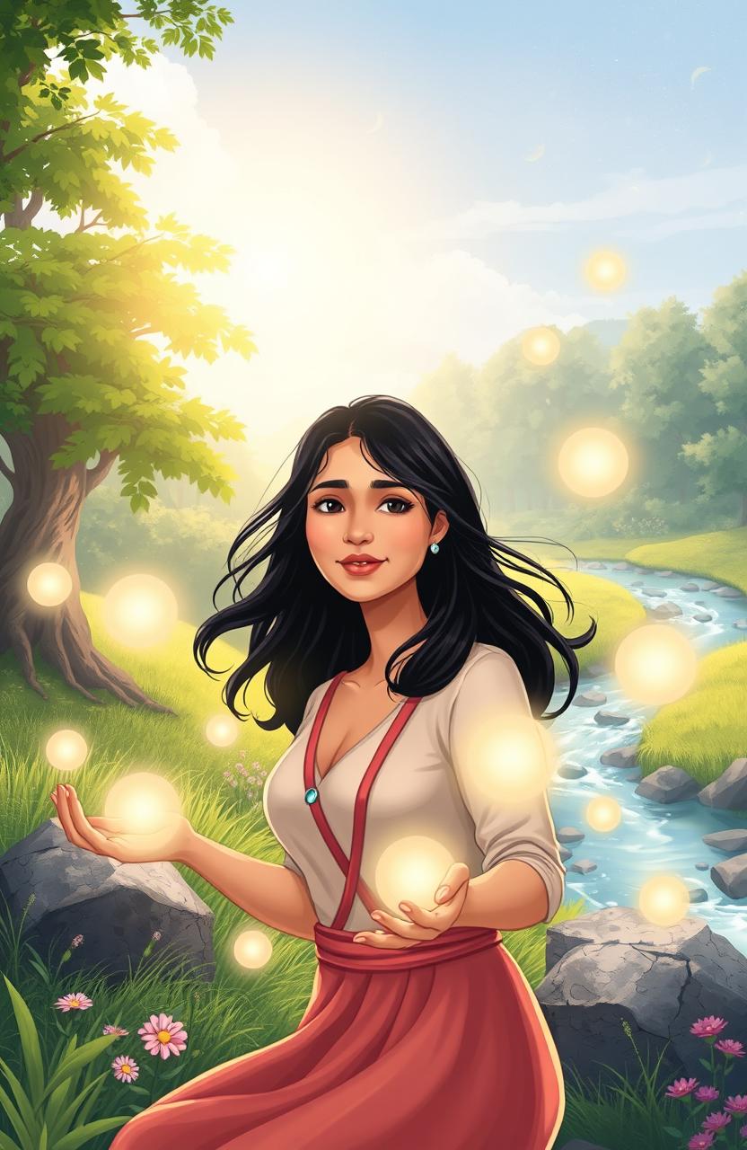 An inspiring and vibrant illustration depicting a serene scene of Dr