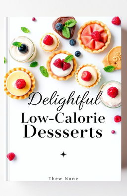 A beautifully designed book cover for a collection of modern low-calorie desserts