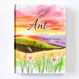 An artistic book cover design that combines watercolor painting with photographic elements, featuring a whimsical landscape scene