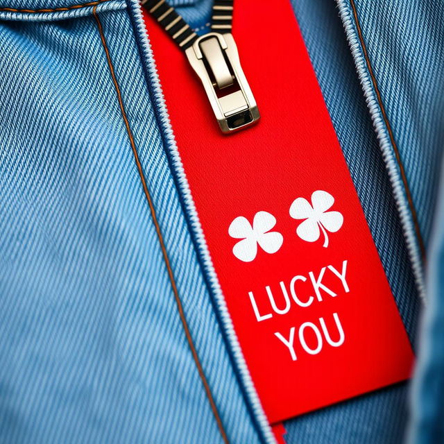 A close-up shot of an open denim zipper on a pair of jeans, with one side of the fabric elegantly folded back