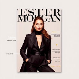 A professional magazine cover for 'Western Morgan' featuring a world-class model exuding elegance and sophistication