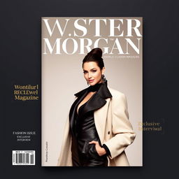 A professional magazine cover for 'Western Morgan' featuring a world-class model exuding elegance and sophistication