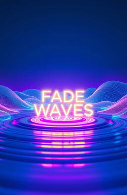 A futuristic digital landscape representing sound waves in motion