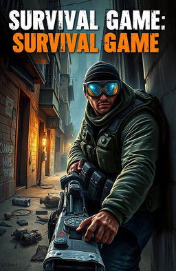 A dynamic book cover illustrating a survival game scene