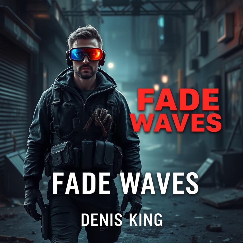 An engaging book cover for 'Fade Waves,' designed to capture the essence of a survival game within the fantasy action genre