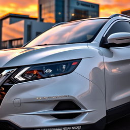 A stunning Nissan Qashqai featuring a striking white exterior that exudes elegance and sophistication