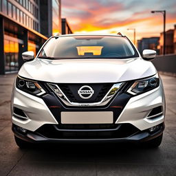 A stunning Nissan Qashqai featuring a striking white exterior that exudes elegance and sophistication