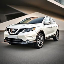 A Nissan Qashqai with a striking white exterior that exudes elegance and aesthetic sophistication