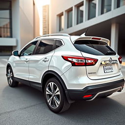 A Nissan Qashqai with a striking white exterior that exudes elegance and aesthetic sophistication