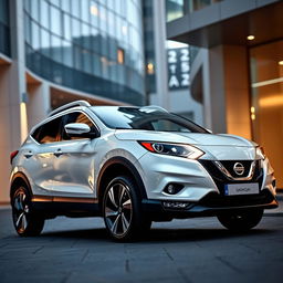 A Nissan Qashqai with a striking white exterior that exudes elegance and aesthetic sophistication