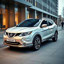 A Nissan Qashqai with a striking white exterior that exudes elegance and aesthetic sophistication