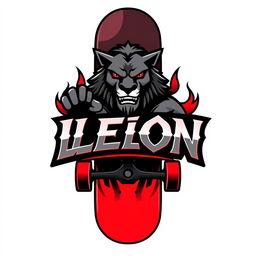 A dynamic logo for an empire named 'León', designed in a bold gamer style