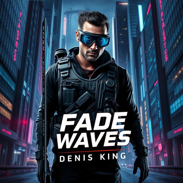 A visually captivating book cover for 'FADE WAVES