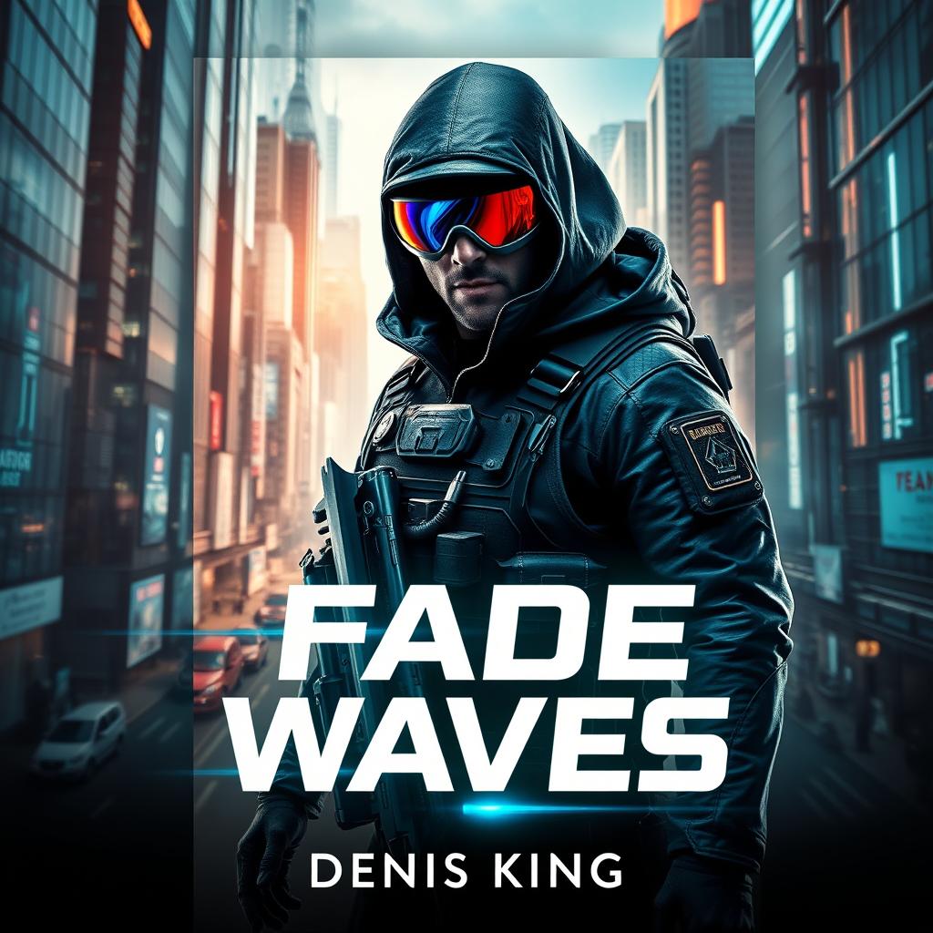 A visually captivating book cover for 'FADE WAVES