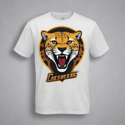 Design a grade 8 eSports jersey t-shirt featuring a bold and dynamic cheetah logo.