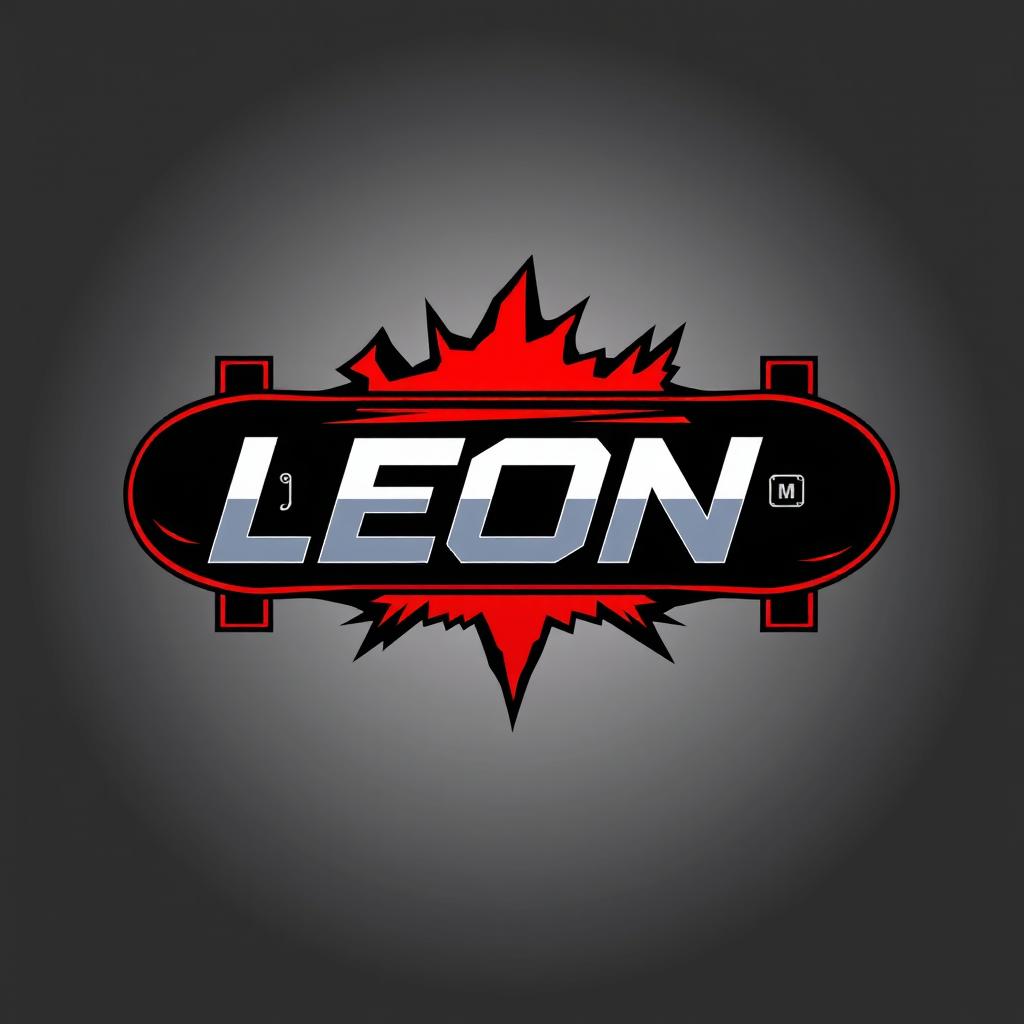 A vibrant logo for an empire named 'León', designed in a bold gamer style