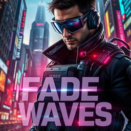 An electrifying book cover for 'FADE WAVES