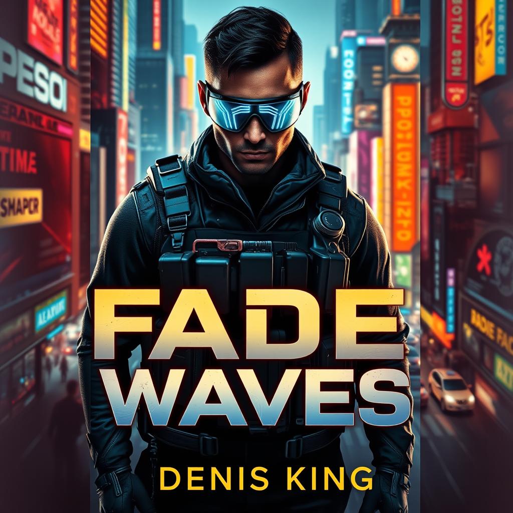 An eye-catching book cover for 'FADE WAVES