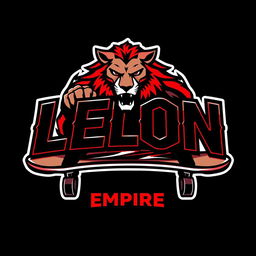 A vibrant logo for an empire named 'León', designed in an edgy gamer style