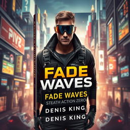 A captivating book cover for 'FADE WAVES: Stealth Action Zero