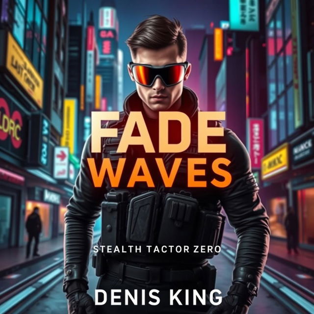 A captivating book cover for 'FADE WAVES: Stealth Action Zero