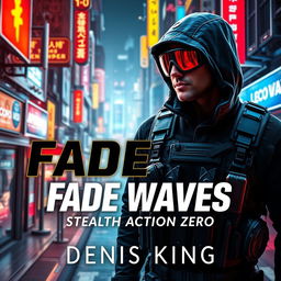 A captivating book cover for 'FADE WAVES: Stealth Action Zero