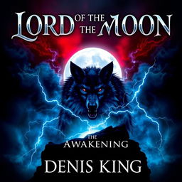 A striking book cover for 'LORD OF THE MOON' by Denis King