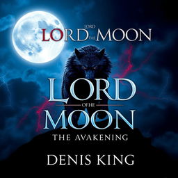 A striking book cover for 'LORD OF THE MOON' by Denis King