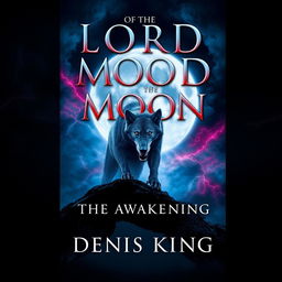 A striking book cover for 'LORD OF THE MOON' by Denis King