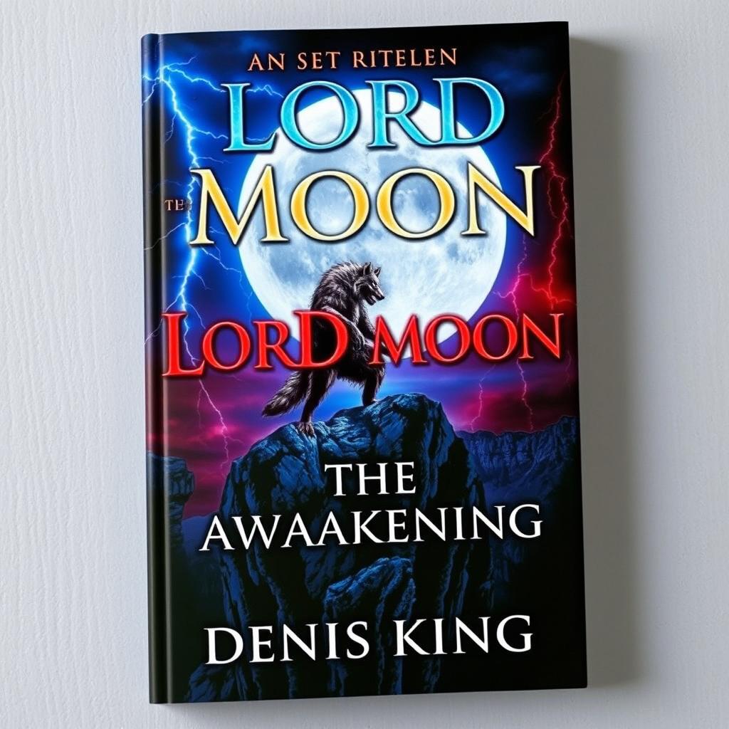 An electrifying book cover for 'LORD OF THE MOON' by Denis King